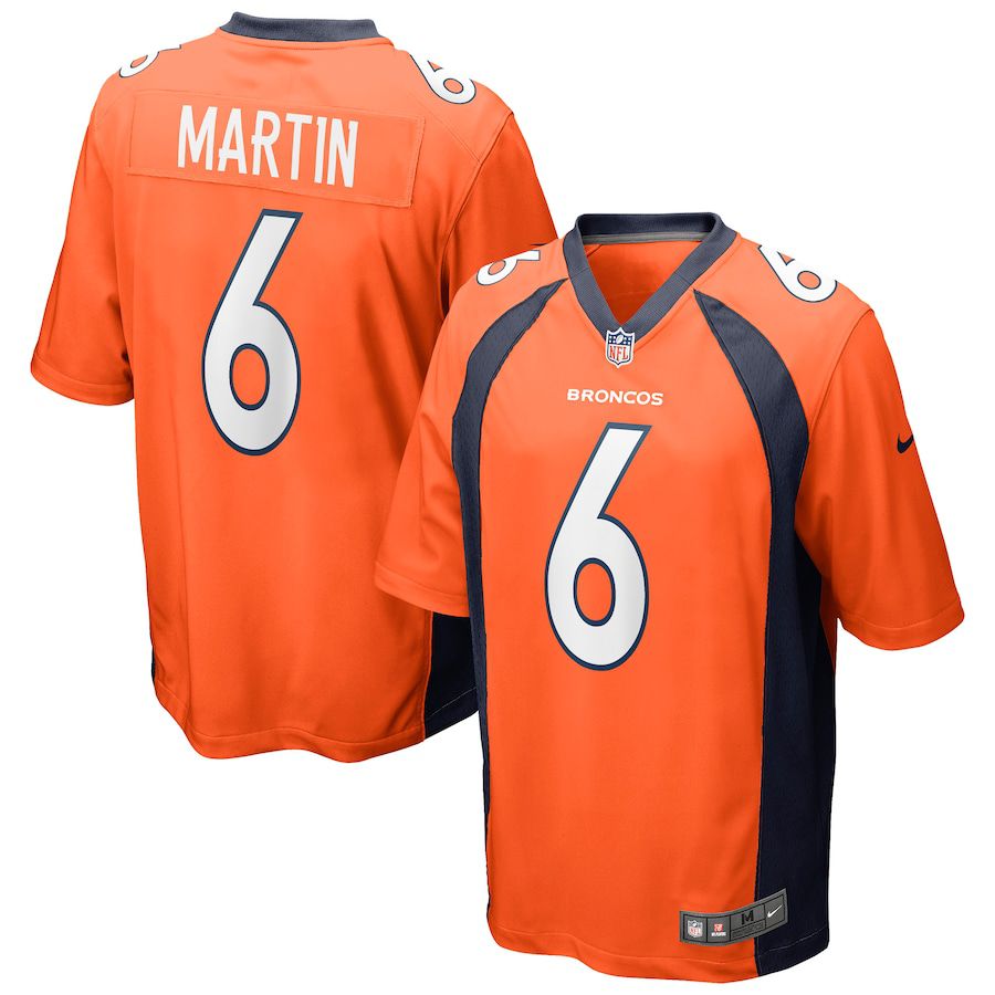 Men Denver Broncos #6 Sam Martin Nike Orange Game NFL Jersey->denver broncos->NFL Jersey